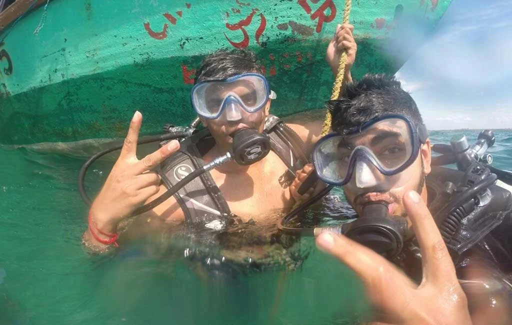 scuba diving training bat island, goa